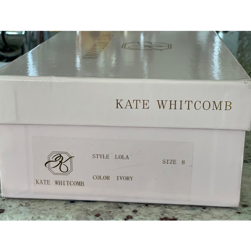 BNWT Kate Whitcomb “Lola” Ivory Block Heel Bridal Shoes - Picture 8 of 9